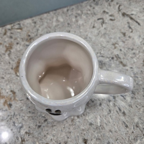 Disney Mickey Mouse Iridescent Ghost Mug with Lid Zrike Brands Halloween Ceramic - Picture 8 of 8